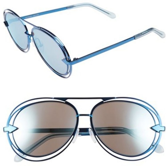 KAREN WALKER Jacques Navy Aviator Sunglasses - Picture 7 of 8